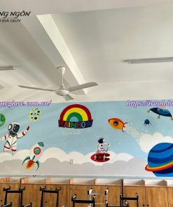 vẽ tranh tường trường tiểu học