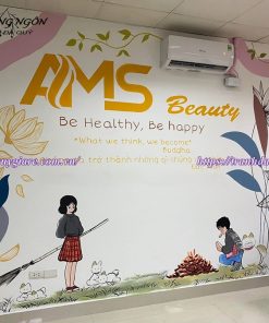 vẽ tranh tường trường tiểu học