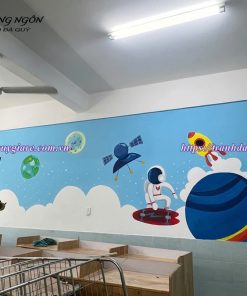 vẽ tranh tường trường tiểu học