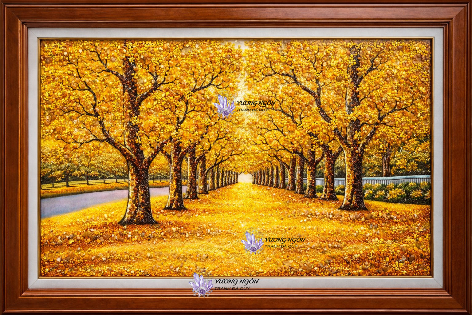 Tranh Đá Hổ Phách Mùa Thu Vàng